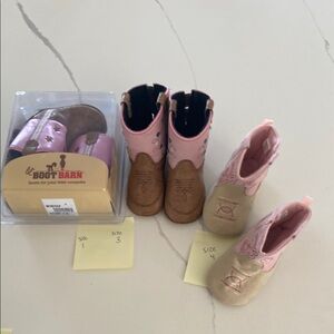 Three pairs of baby girl boots - multiple sizes